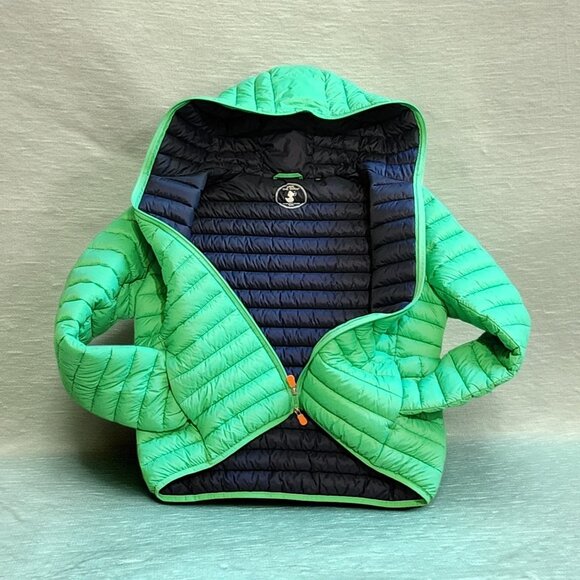 Save The Duck Women's SZ 5/XXL Neon Green Long Sleeve Lightweight Puffer Jacket - Picture 5 of 14